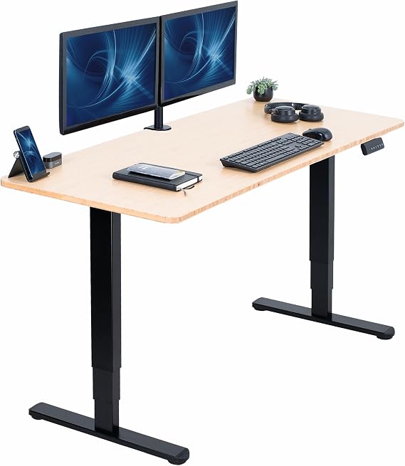 VIVO Real Bamboo 60 x 24 in Standing Desk, DESK-KIT-2B6O