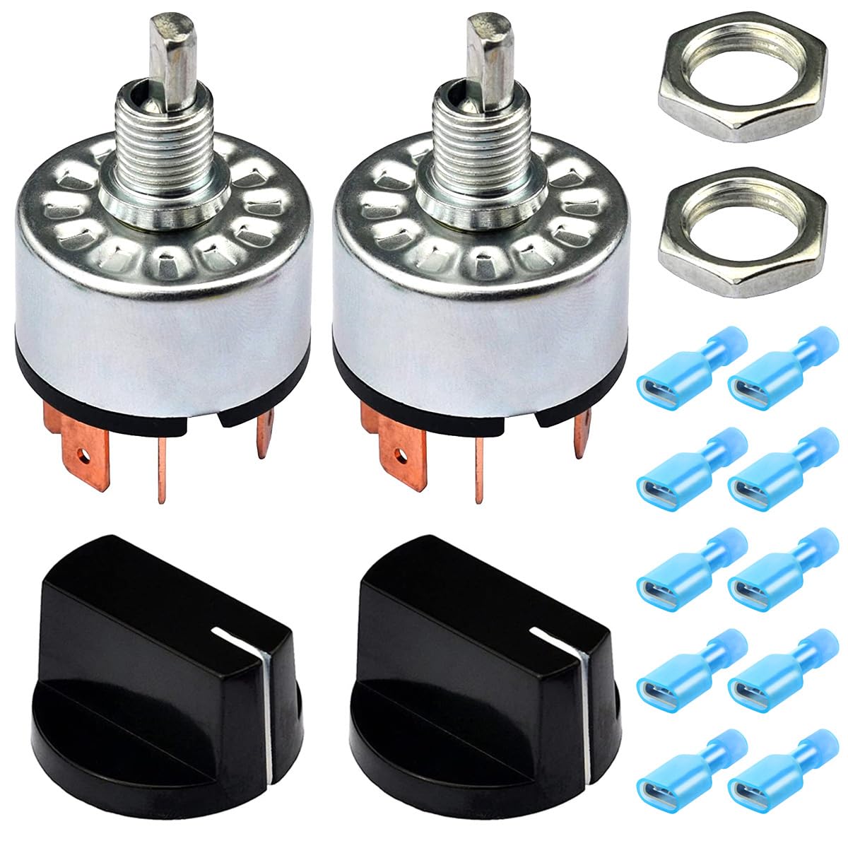 2 Pcs Rotary Selector Switch 12A 250V16A 125V 4 Position 3 Speed Universal Fan Heater Speed Selector Switch for Fan, Fan Heater, Air Conditioner with Connector