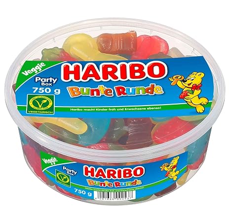 Haribo Colourful Round 750g - Candy Mix for Kids & Adults - Ideal for Office Party or Supply