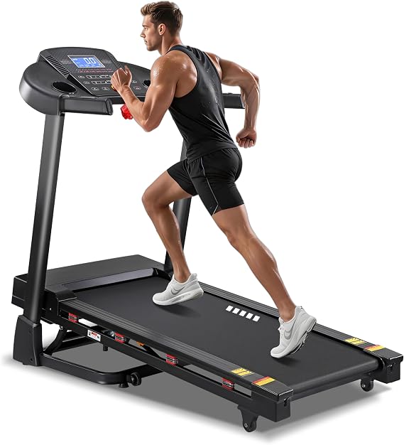 Treadmill with 15-Level Auto Incline, Heavy Duty Running Treadmill for Home | 47"x18" Wide Belt treadmill, 400lb Capacity, 10 MPH, 4.0 HP, foldable treadmill, Shock Absorption, Bluetooth Speaker & App