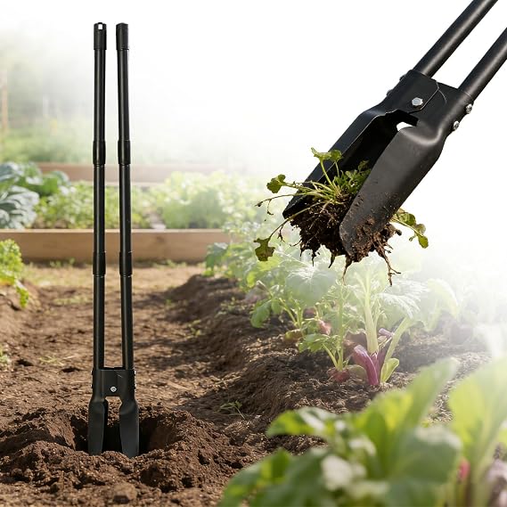Post Hole Digger 4.5FT Heavy Duty Hole Digger with Dual Sharp Blades Professional Manual Hole Digger Tool for Gardening Transplanting Fence Installation Construction