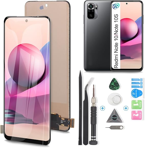 LCD for Xiaomi Redmi Note 10 / Redmi Note 10s Screen Replacement Touch Screen Digitizer Assembly for M2101K7AI M2101K7AG Replacement with Kit(No for 5G Version)