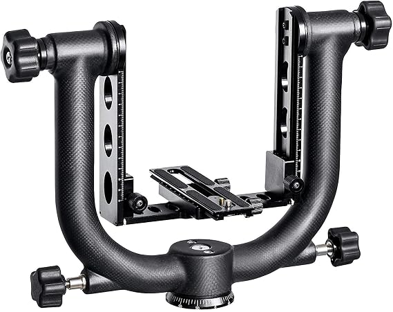 Movo/Sevenoak Heavy-Duty Carbon Fiber Double Gimbal Tripod Head with Arca-Swiss Quick-Release Plate (Latest Version)