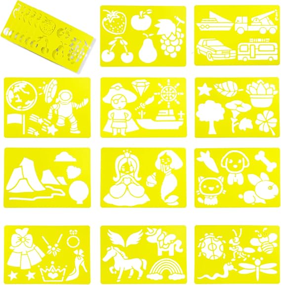DECOJOY 12 Pieces Stencils for Painting Template Flower Stencils Wall Stencils Reusable Spring Stencils PET DIY Drawing Templates Stencils for Painting on Wood Wall Home Decor