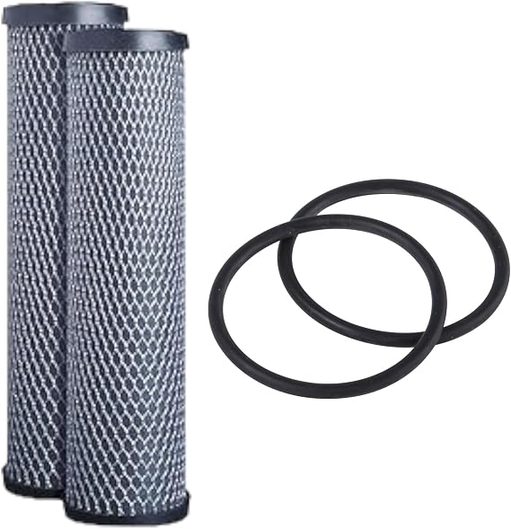 F4Y – Carbon Block Water Filter Cartridges Compatible with FXWTC, GXWH04F, GXWH20S Models – Removes Bad Taste & Odor – Whole House Replacement Filter Cartridge – 10" x 2.5" (2 Pack with 2 O-Rings)