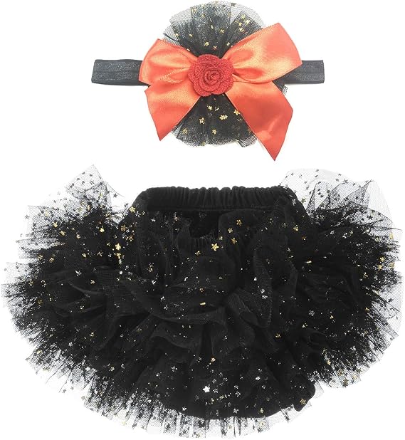 Baby Girl Ruffle Diaper Cover Newborn Infant Lace Bloomer and Flower Headband Set 0-2T