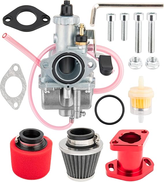 VM22 26mm Carburetor for Mikuni Performance Predator 212cc GX160 GX200 CT200U 196cc KT196 Pit Dirt Bike Mini Bike With 38mm Air Filter Intake Pipe Mainfold Kit
