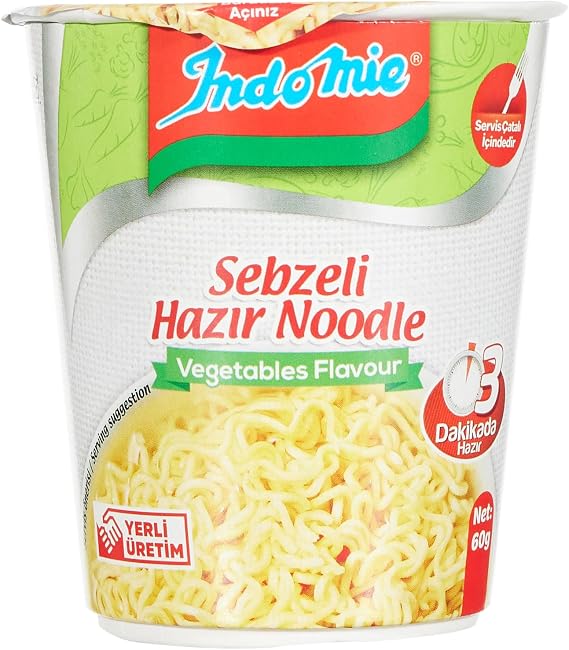Indomie Glass Vegetable Noodle Box 24 Pieces (60 Gr x 24 Pieces)