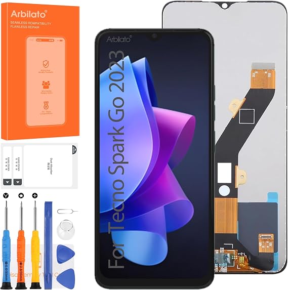 Tecno Spark Go 2023 Screen Replacement - LCD Screen BF7n Touch Display Digitizer Assembly Repair Parts (Black, No Frame)