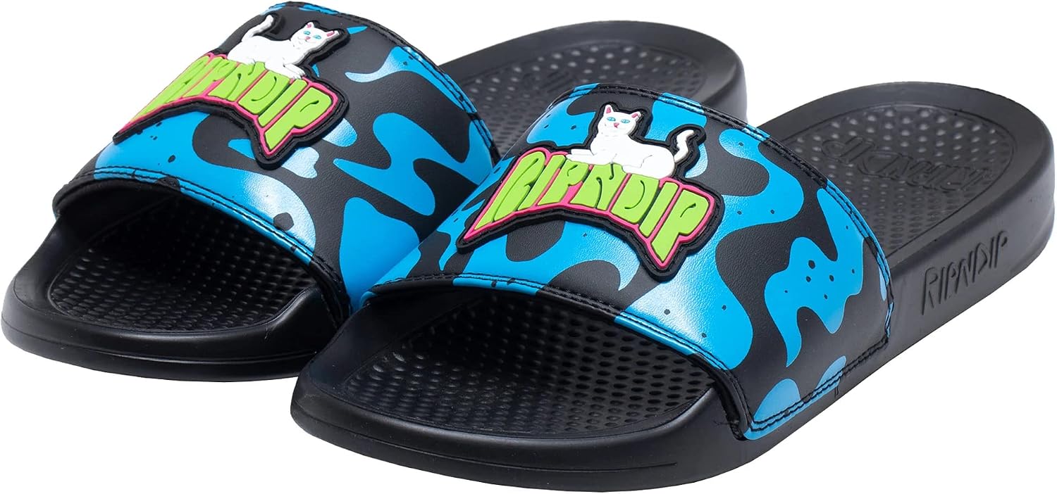 RIPNDIP Lord Nermal Slides, Slippers for Summer, Slip On Shoes, Funny Cat Sandals for Men