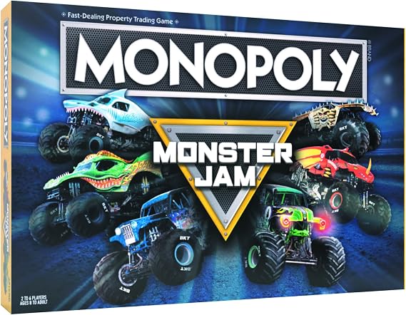 Monopoly:Monster Jam | Grave Digger、Max-D、El Toro Loco、Dragon's Breathを含む象徴的なトラックを購入、販売、取引 | クラシックゲーム | 公式ライセンスモンスタージャム商品