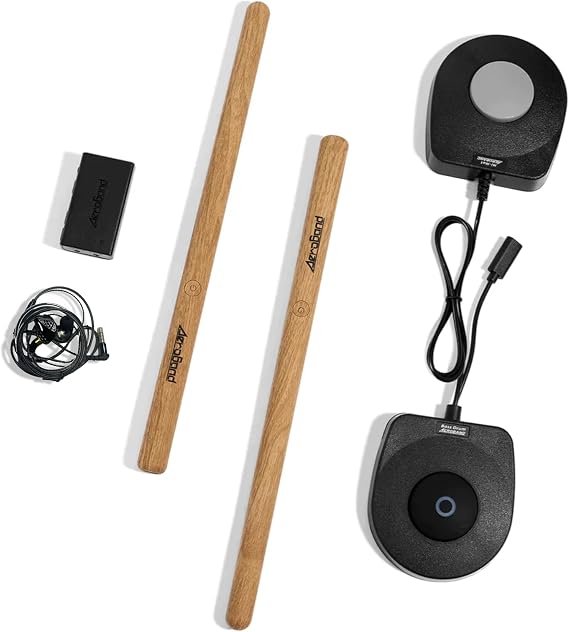 AeroBand Electronic Drum Set PocketDrum2 MAX, Air Drum Sticks & Pedals & Bluetooth Adapter, Play Drum Anywhere Anytime, 8 Tones and USB Midi Teens Adult Drummer Gift (Earphone Included)