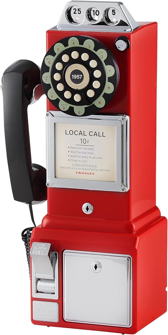 Crosley CR56-RE 1950S Payphone, Red