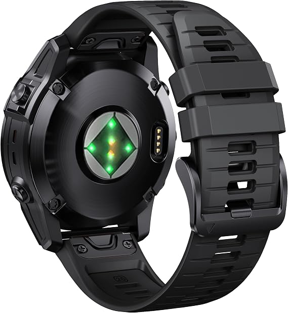 NotoCity for Fenix 7X Pro/6X Pro Band for Fenix 6X Strap Fenix 7X Band 26mm Width Fenix 5X Plus Wristband for Descent Mk2i/tactix Delta/tactix 7 Pro/tactix 7 AMOLED Soft Silicone Watch(Black)