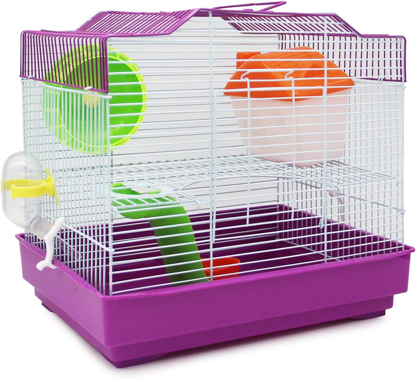 BPS Hamster Cage, Hamster House with Feeder Drinker Wheel, Special House, Random Colour 33 x 23 x 30 cm BPS-1175