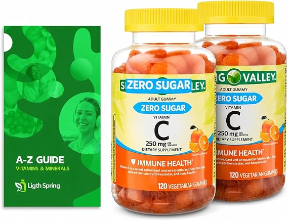 Zero Sugar Vitamin C Gummies Dietary Supplement, 250 mg, 120 Ct (2 Pack) Bundle with Exclusive Vitamins & Minerals - A to Z -Better Ligth&Spring Guide