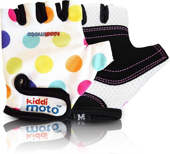 Kiddimoto Kids Cycling Gloves Anti-Slip Kids Bike Gloves for Boys and Girls Fingerless Mountain Bike Gloves for BMX, MTB Riding, Gymnastics, Scooters, Skateboard, Rollerblade.