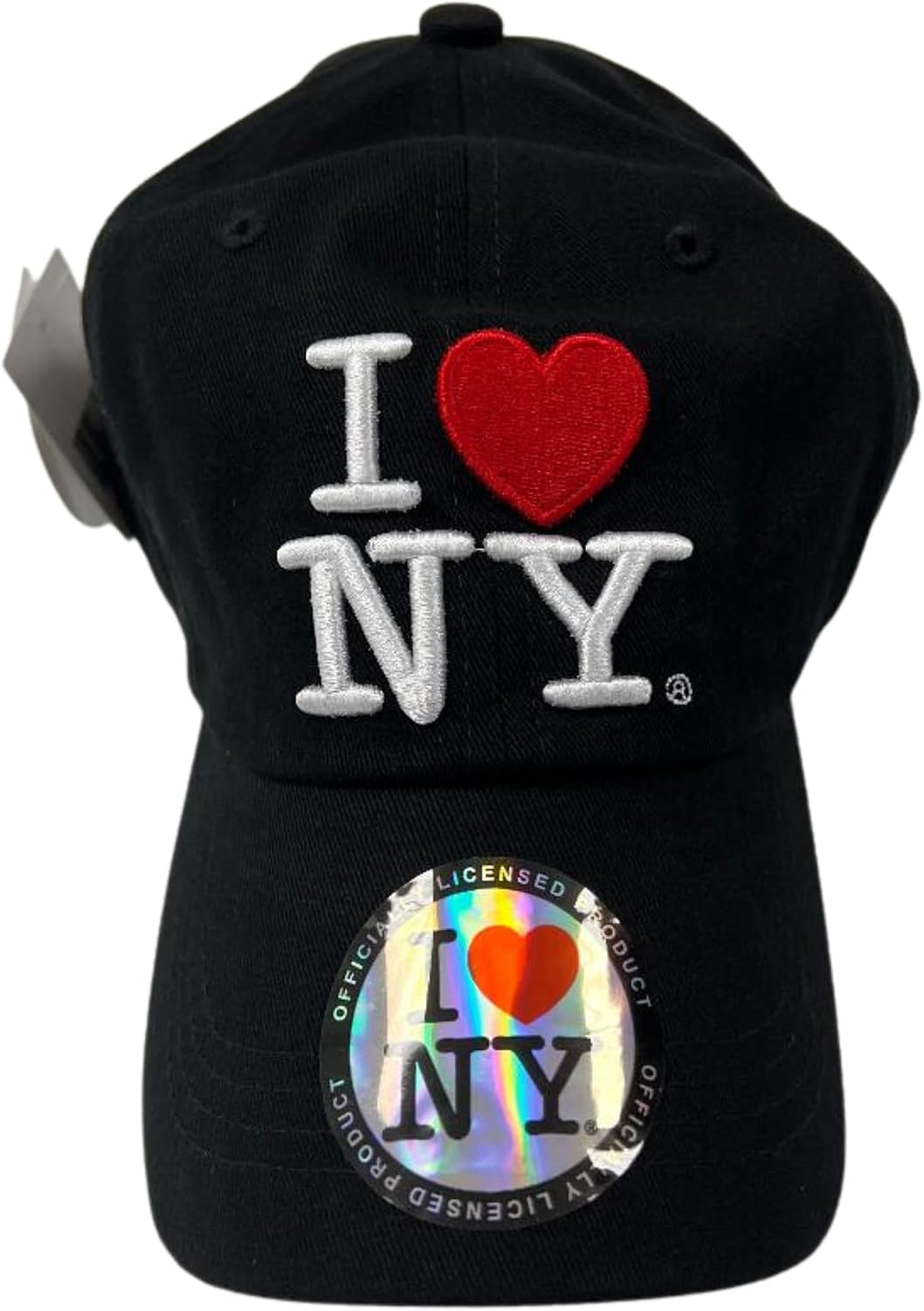 I Heart Love NY New York Round Souvenir Black Adult Baseball Cap Hat - Officially Licensed Product