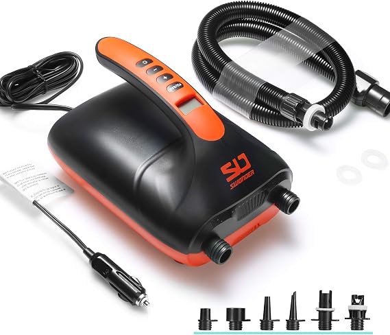 Swonder 20PSI High Pressure Digital Electric Air Pump for Stand Up Paddle Board | Kayak | Tent, SUP Inflator with Intelligent Dual Stage & Auto-Off, Two Colors