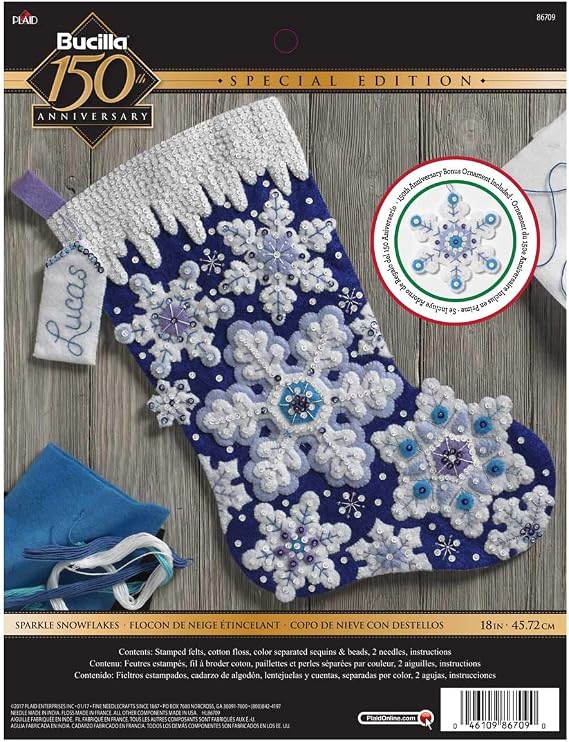 Bucilla 86709 Sparkle Snowflake Stocking Kit