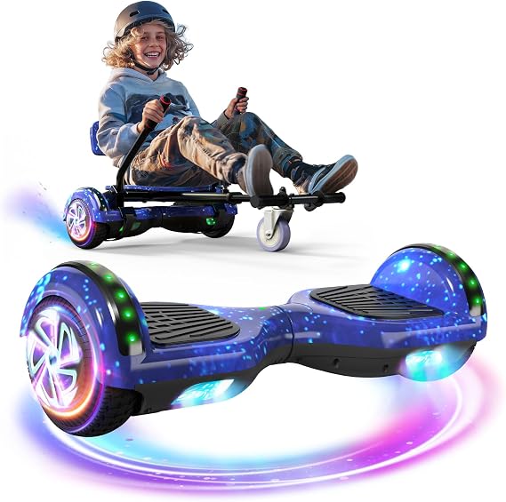 Hoverboard, with Seat Attachment 6.5" All Terrain Scooter Go Kart