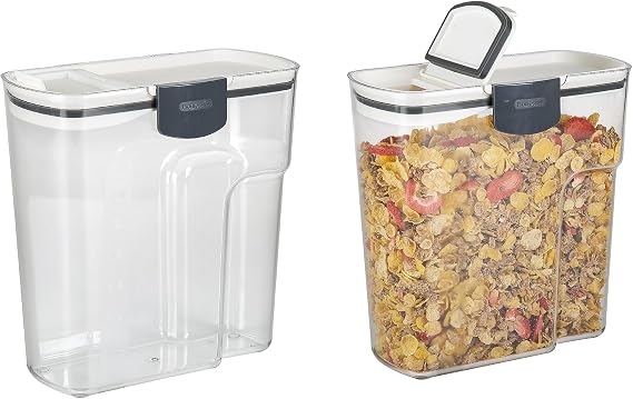 Progressive International Prepworks ProKeeper 2- Piece Kitchen Clear Food Baker's Kitchen Storage Organization Canister Set (Large Cereal 4.5-Quart)