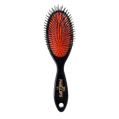 Phillips Brush #21 Classic Hairbrush Gentle Nylon Bristles Hair Brush with Padded Cushion Brush Head