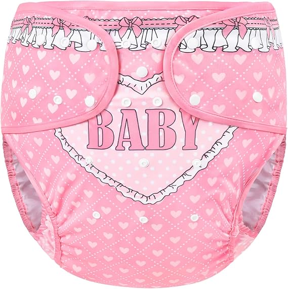 LittleForBig Washable Adjustable Reusable Waterproof Cloth Adult Diaper Wrap Cover - Blushing Baby M