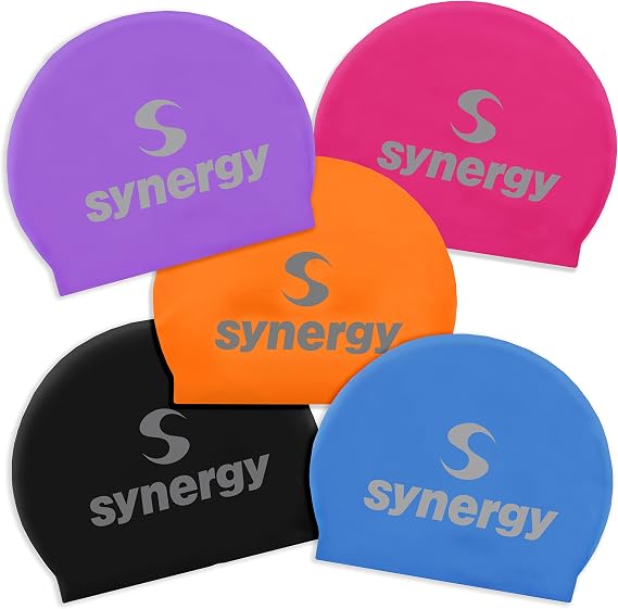 Synergy Latex Swim Caps Combo Pack