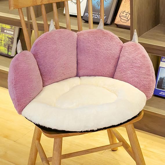 Braiton Cat Paw Seat Cushion Chair Pads Plush Sofa Cushion Bear Paw Shape Lazy Sofa Soft Chair Floor Cushions Cute Pillow Big Seat Pad Home Decor,Purple,L