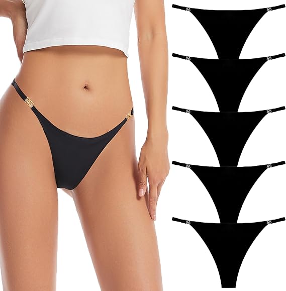 G-String Thongs Underwear for Women Sexy Low Rise Bikini Seamless T Back Hipster Panties Breathable Underpants