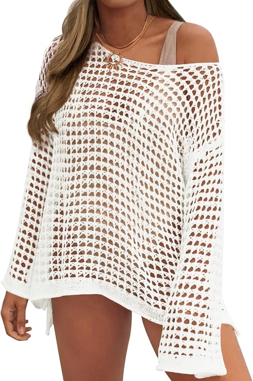 CoCozy Swimsuit Coverup for Women, Crochet Beach Swimwear Cover Up