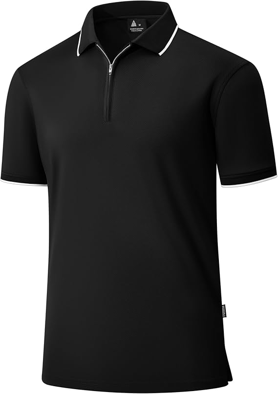 Polo Shirts for Men Quarter Zip Pullover Golf Shirts Short Sleeve Casual