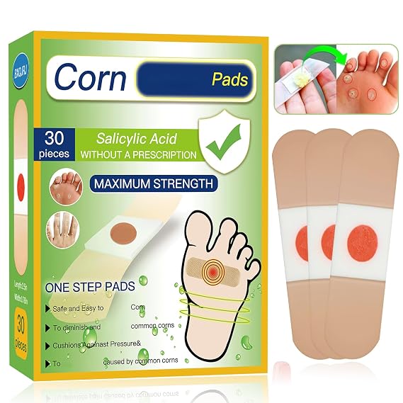30Pcs/Box Corn Patch/patches,Foot Corn Removal Patch,Corn Remover Feet,Callus remover for feet,Wart Remover Patches,Provides Cushioning Protection Against Shoe Pressure and Friction,for men and women