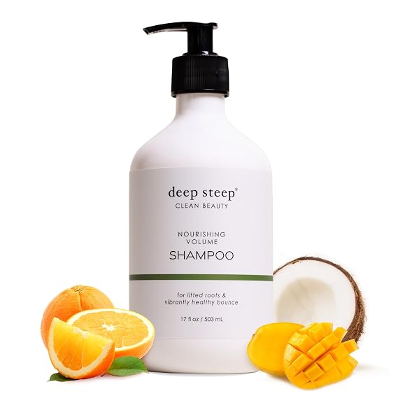 Deep Steep Nourishing Volume Shampoo, 17 oz Gentle Cleanser with Aloe, Lavender, Kelp, Rice Protein & Glycerin Sulfate-Free, Vegan, Clean Beauty Hair Care, Soft & Full Hair