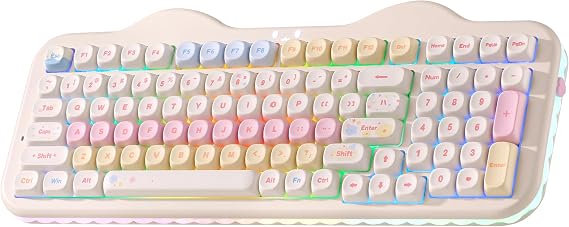 YUNZII C98 Cute Wireless Mechanical Keyboard(Beige, Milk V2 Linear Switch)