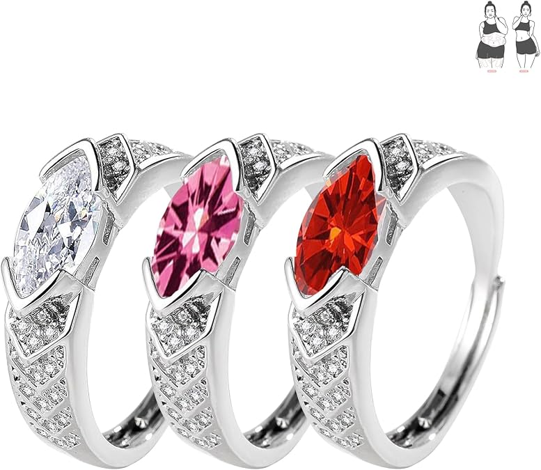Magnetic Lymphatic Therapy Moissanite Diamond Ring Adjustable opening 3pcs