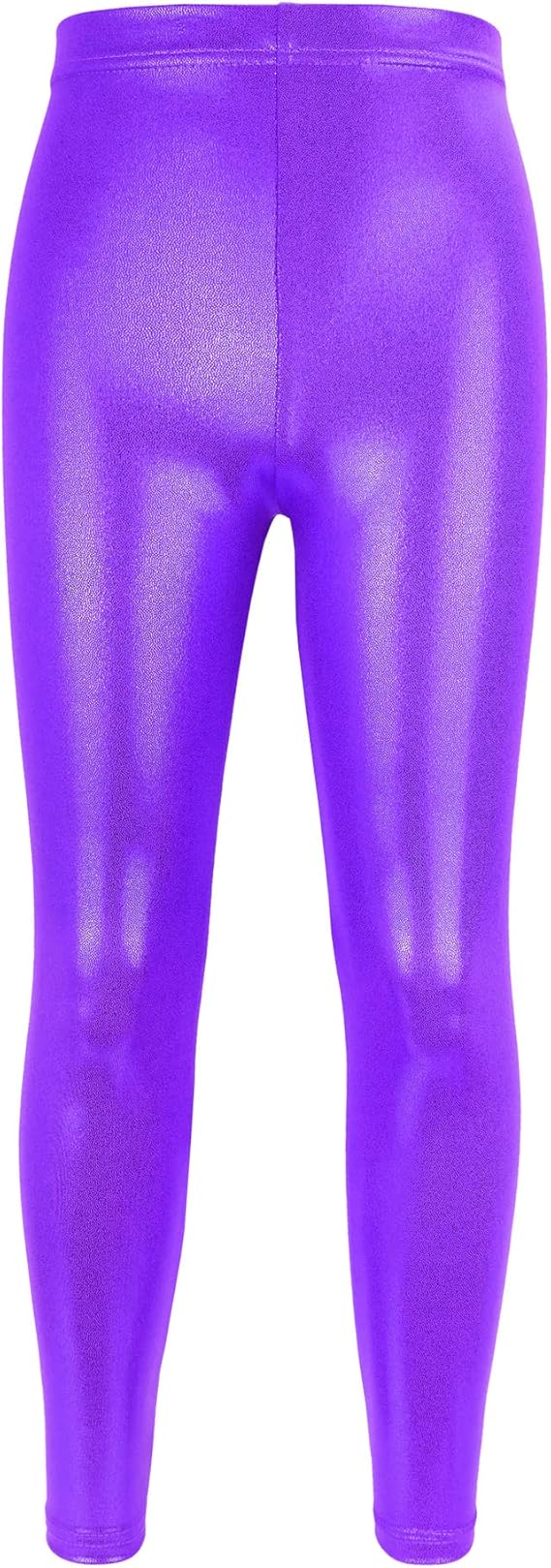 NewL Kids Girls Dance Pants Gymnastic Shiny Metallic Dance Leggings Skinny | Shiny metallic stretch fabric, for gymnastics & stage performance, 7 metallic colors, soft sweat-wicking breathable material