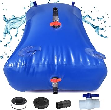 1000L/264Gal Portable Water Tank, Large Capacity Emergency Water Bladder Tank, Water Storage Container Rainwater Agricultural Product Bag for Drought Resistance, Fire Prevention (264Gal/1000L)