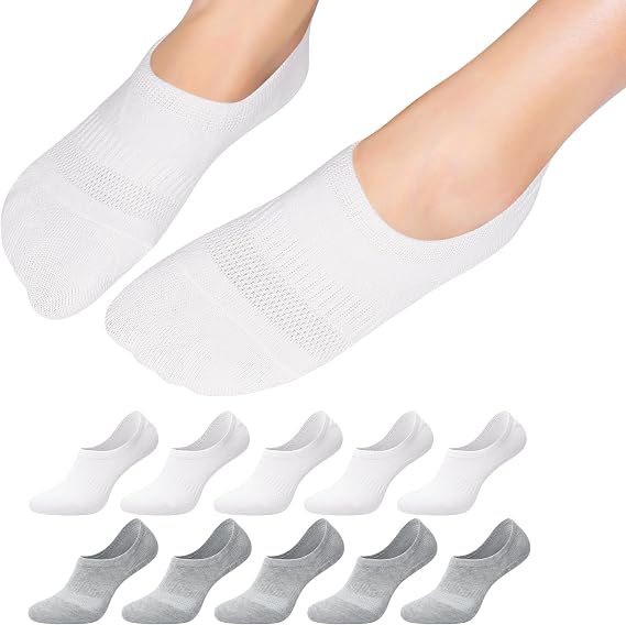 Falechay 10 Pairs of Trainer Socks Women's / Men's No Show Invisible Socks Trainer Socks