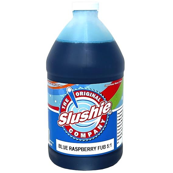 The Original Slushie Company, Blue Raspberry Frozen Uncarbonated Syrup, 64 Ounce Bottle