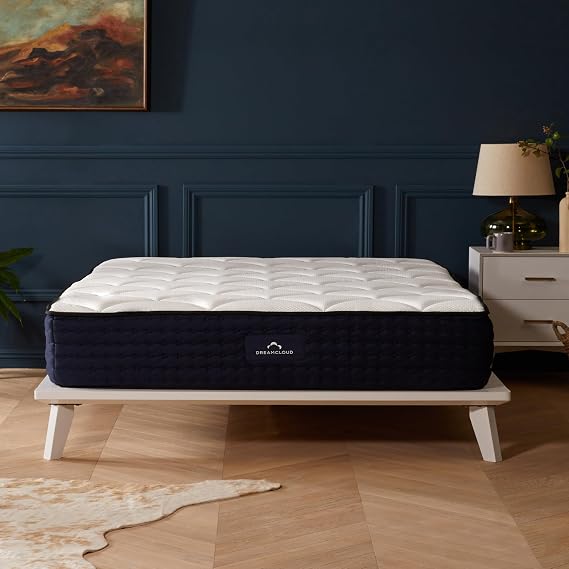 DreamCloud Luxury Hybrid Super King Mattress 28 cm - Medium-Firm Memory Foam - Reinforced Edge Pocket Springs - Quilted Top - 365 Night Trial - Forever
