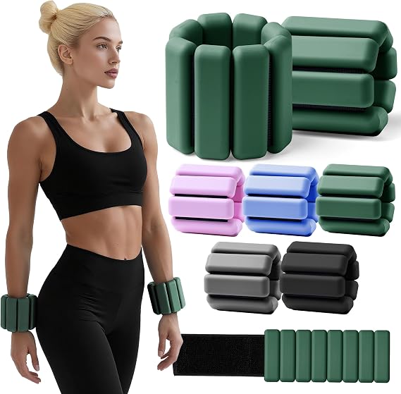 Weighted Bangles for Wrist and Ankle Weights for Women Each (Set of 2) | Workout Weights for Yoga, Pilates & Walking | Leg & Arm Weights Men