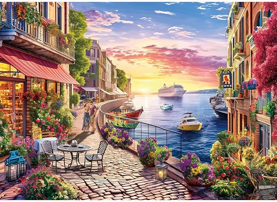 HUADADA Jigsaw Puzzles for Adults 1000 Pieces-Charming Streets Scene