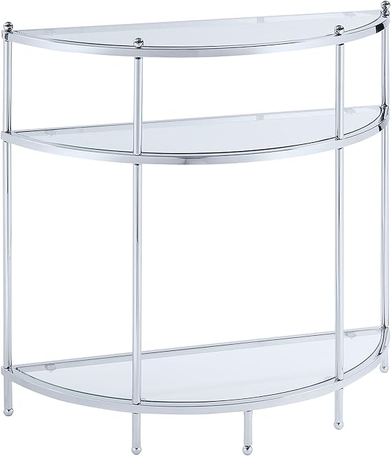 Convenience Concepts Royal Crest Entryway Table, Chrome / Glass