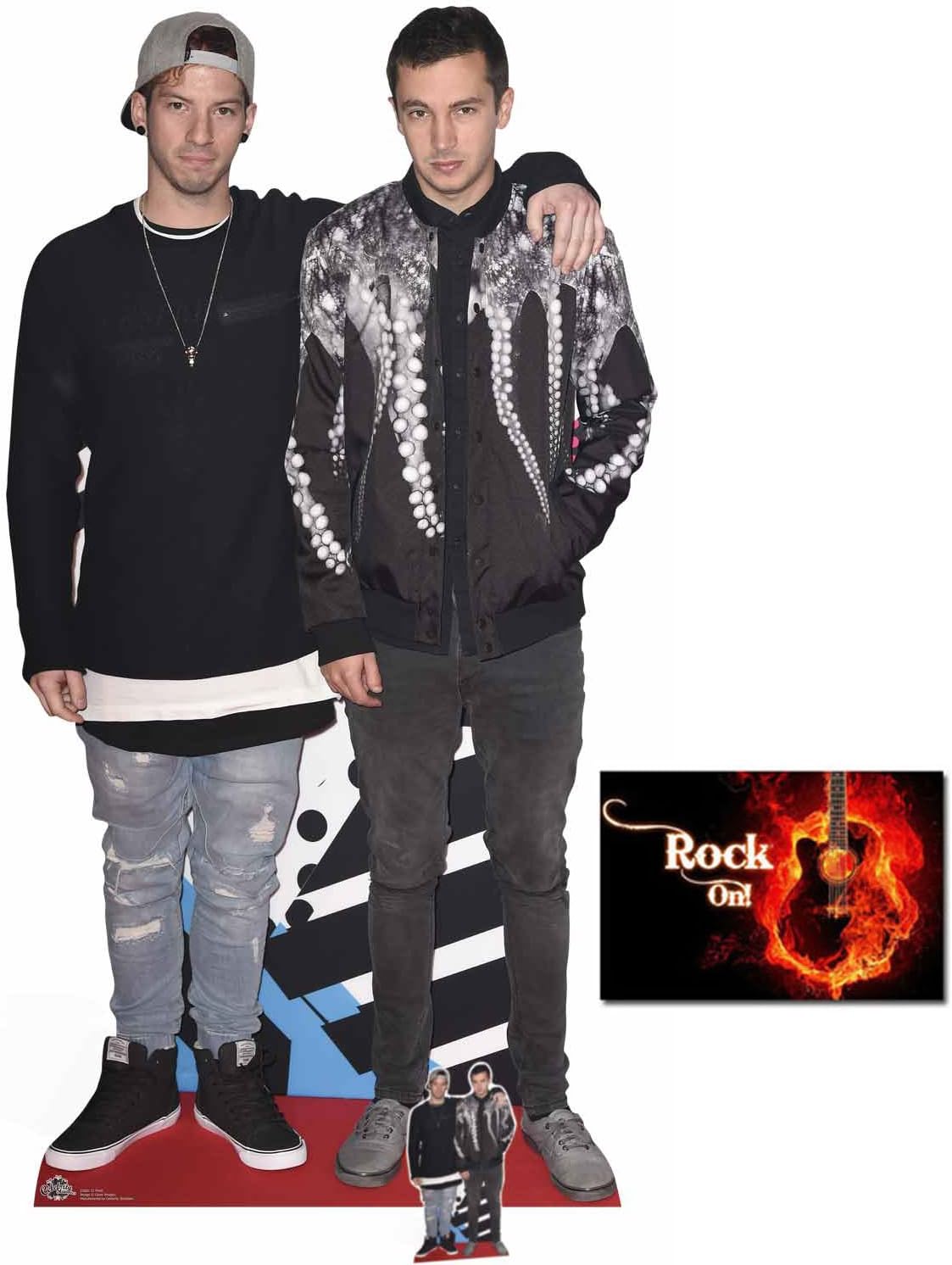 Fan Pack - Tyler Joseph and Josh Dun Lifesize and Mini Cardboard CutoutStandupStandee - Includes 8x10 Star Photo