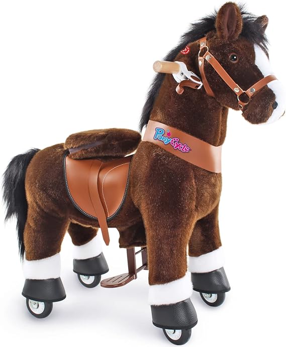 Smart Gear PonyCycle Ride On Chocolate Brown Horse 3-5 Years Small - The Worlds First Simulated Riding Toy Using The Child's own Power - No Batteries. No Electric. Just Fun!