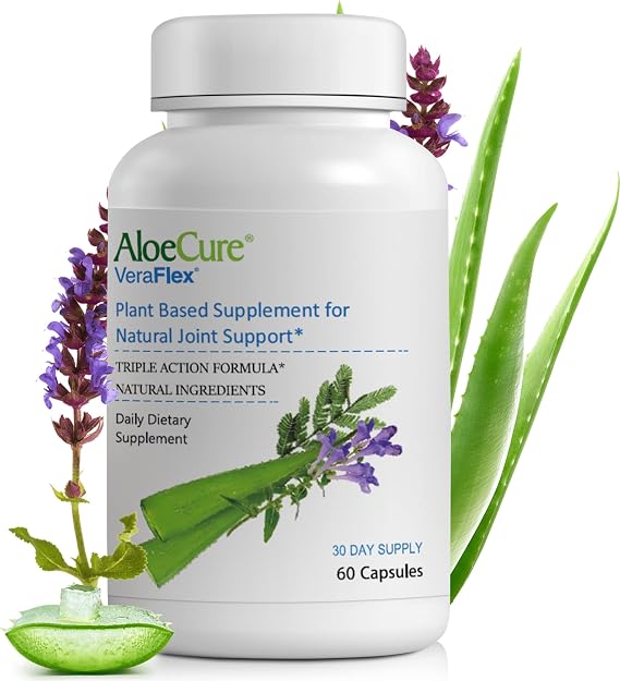 AloeCure VeraFlex Joint Health Supplement, Plant-Based, 60 Caps, 12-Pack
