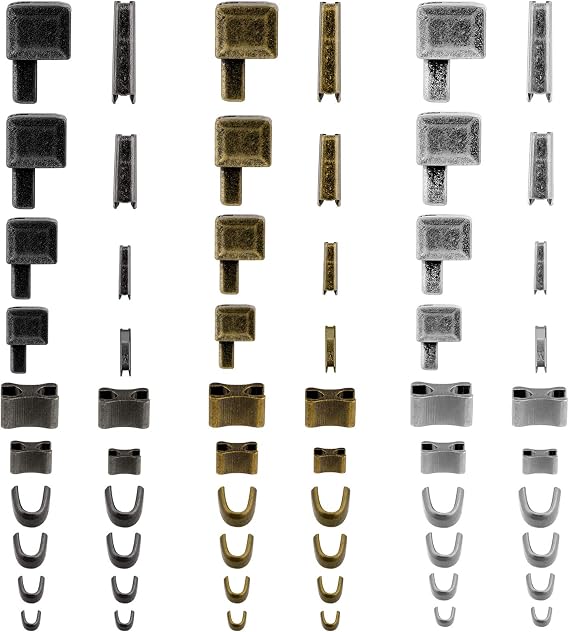 Savita 60pcs Metal Zipper Latch Slider Zipper Stops Retainer Insertion Pins Repair Kit for Coats Jacket Repair and Replacement (4 Sizes: #3, 5, 8, 10)