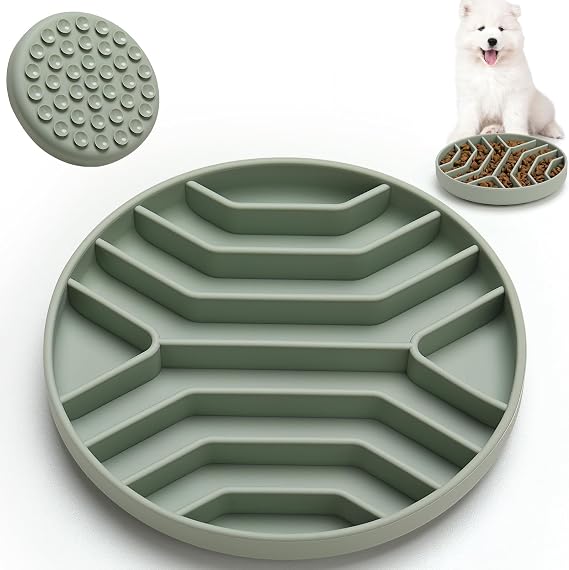 Slow Feeder Dog Bowls Silicone Maze Food Bowl Feeders Pet Puzzle Lick Mat to Slow Down Eating for Small Breed Size Dogs